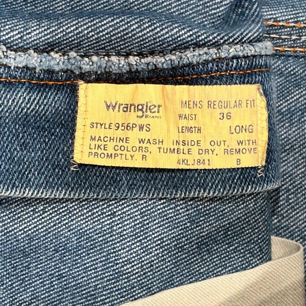 Vintage 1970's Mens Wrangler Jeans Style 956PWS 32x30 Western Relaxed Straight
